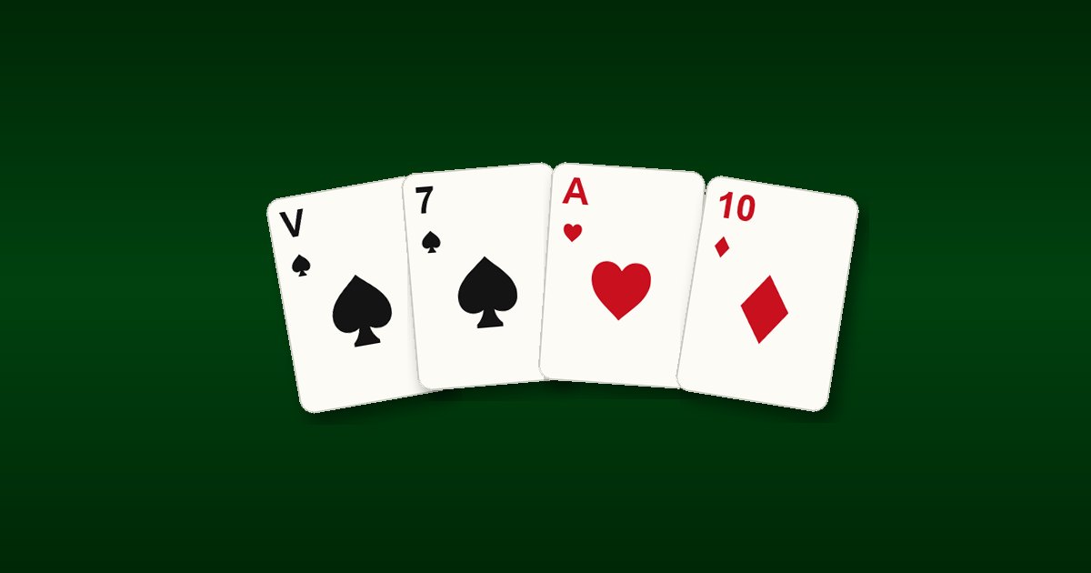 Valet d’atout joué en première carte au centre de la table